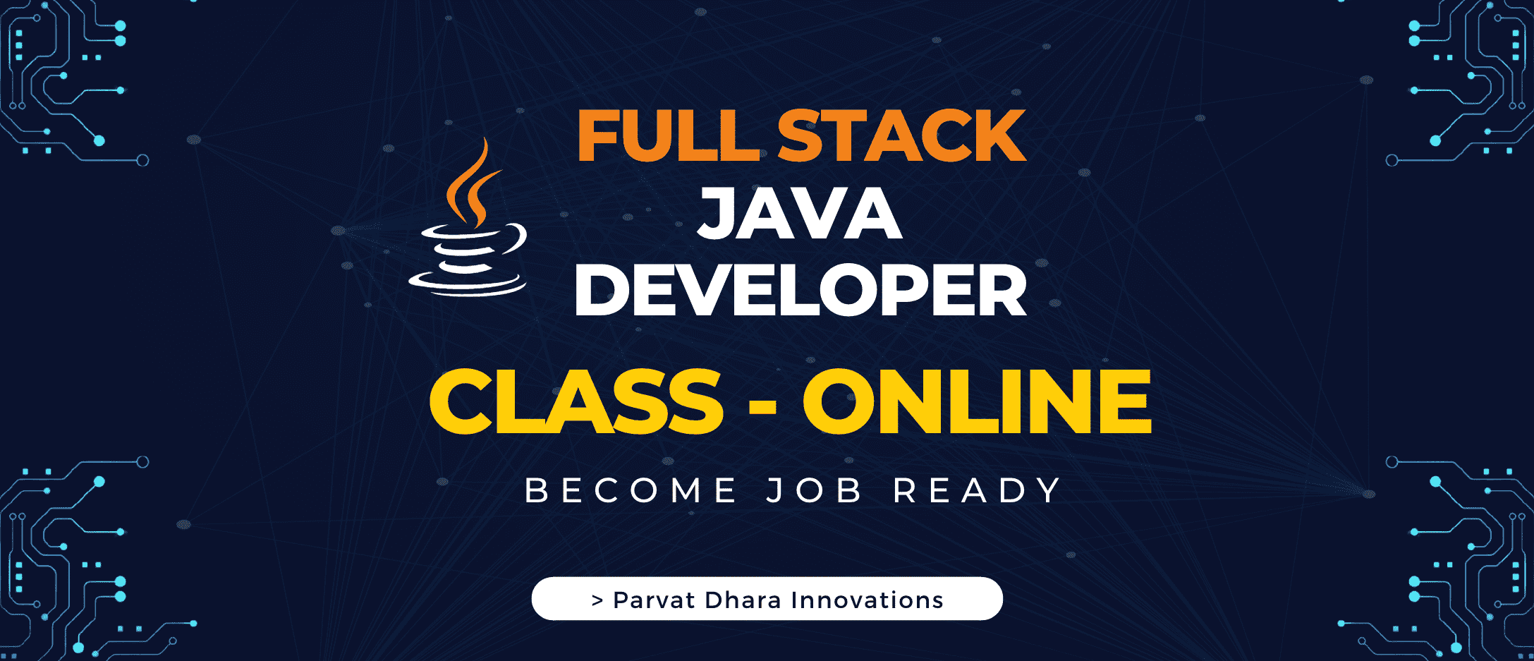 banner saying full stack java developer class online